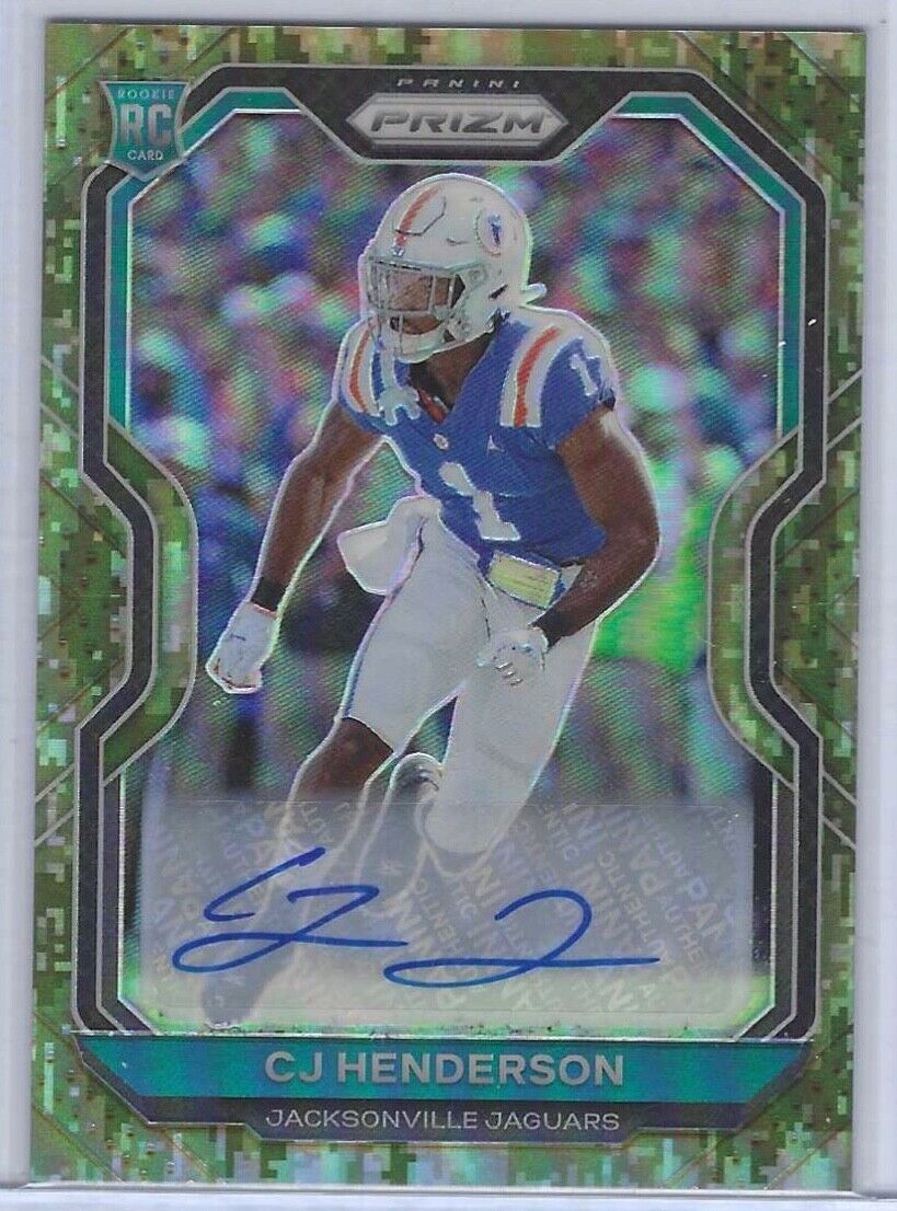 CJ HENDERSON 2020 PANINI PRIZM CAMO PRIZM ROOKIE AUTO RC #D 09/25
