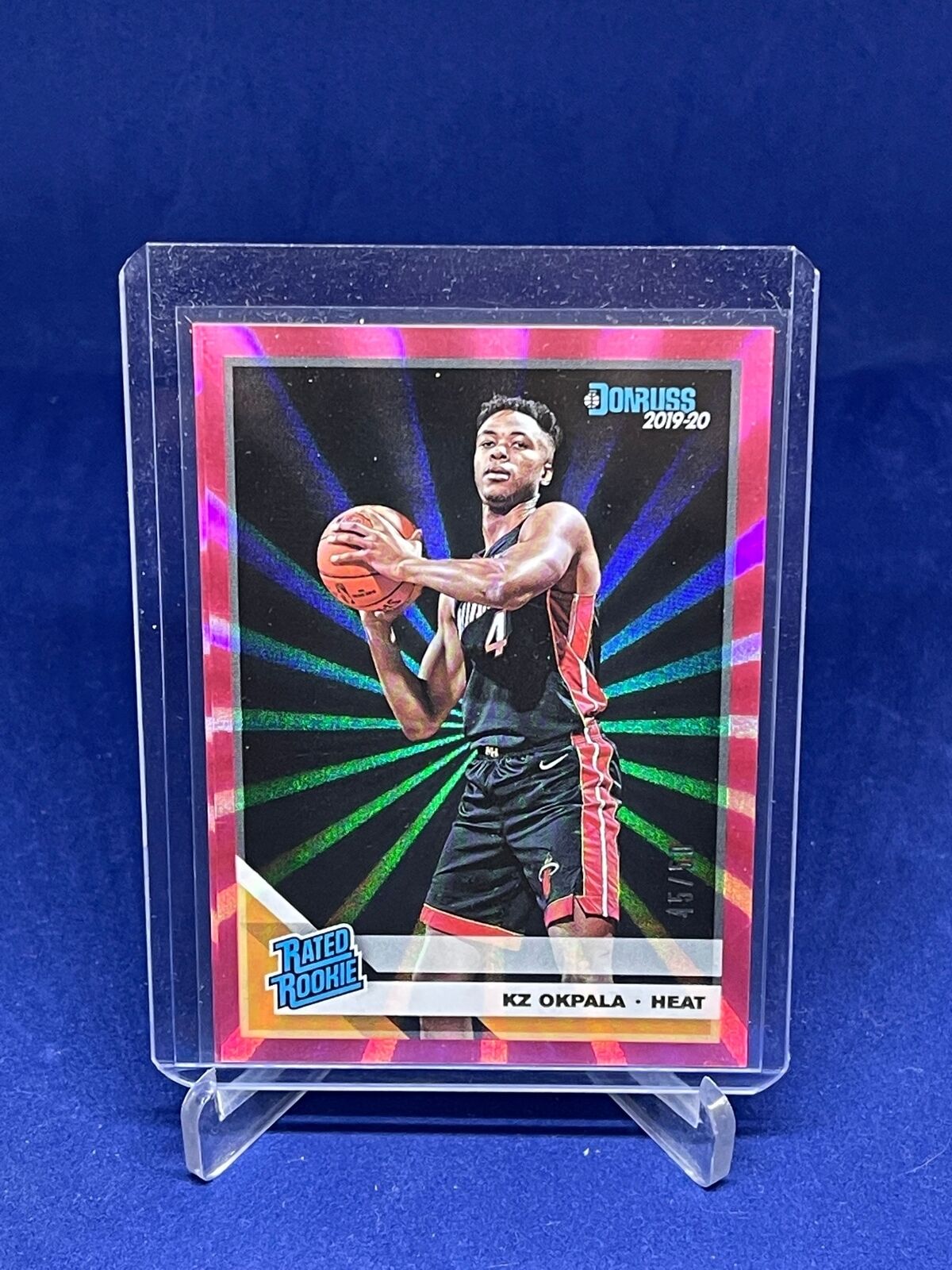 KZ OKPALA 2020-21 PANINI DONRUSS RATED ROOKIE PINK LASER RC #D 45/50