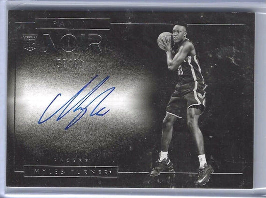 MYLES TURNER 2015-16 PANINI NOIR BLACK AND WHITE ROOKIE ON CARD AUTO RC #D 58/60