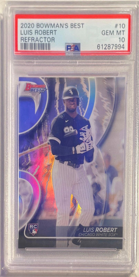 LUIS ROBERT 2020 BOWMAN'S BEST REFRACTOR ROOKIE RC #10 PSA 10 GEM MINT