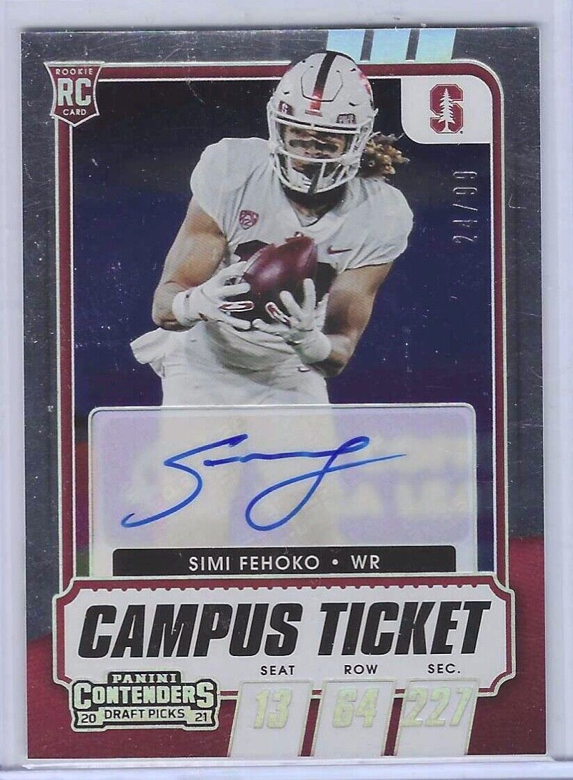SIMI FEHOKO 2021 CONTENDERS DRAFT PICKS SILVER FOIL ROOKIE AUTO RC #D 24/99