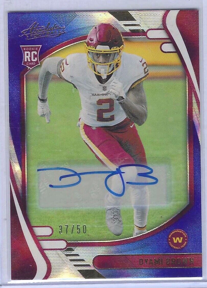 DYAMI BROWN 2021 PANINI ABSOLUTE BLUE SPECTRUM ROOKIE AUTO RC #D 37/50