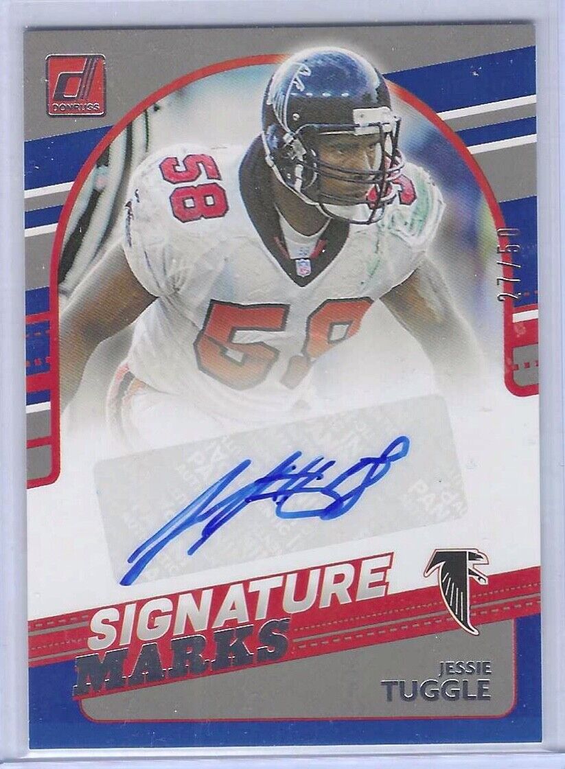 JESSIE TUGGLE 2021 PANINI DONRUSS SIGNATURE MARKS BLUE AUTO #D 27/50