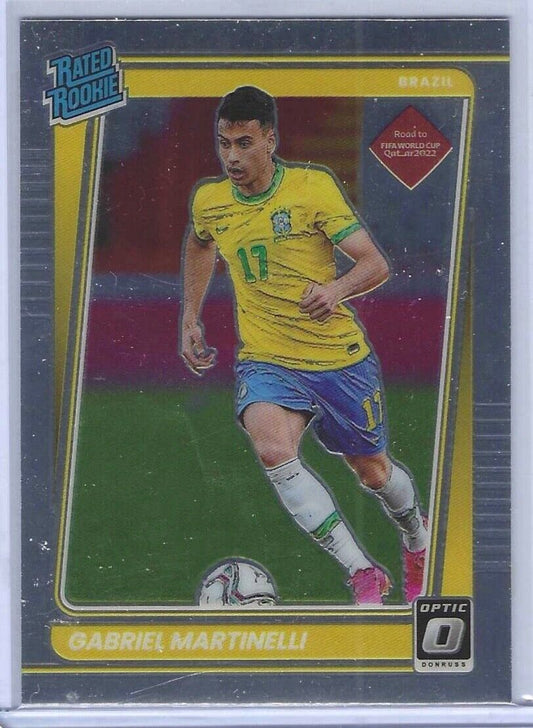 GABRIEL MARTINELLI 2021-22 PANINI DONRUSS ROAD QATAR OPTIC RATED ROOKIE RC #182