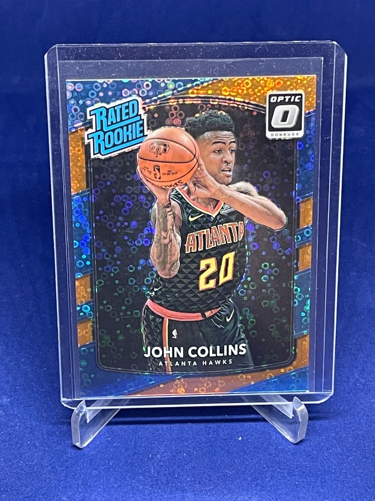 JOHN COLLINS 2017-18 DONRUSS OPTIC RATED ROOKIE ORANGE DISCO HOLO RC #D 177/193