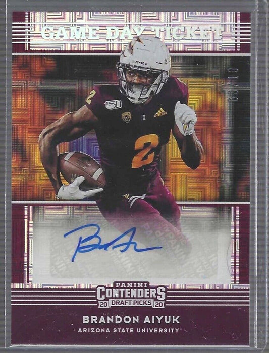 BRANDON AIYUK 2020 PANINI CONTENDERS BUILDING BLOCKS ROOKIE AUTO RC #D 03/10