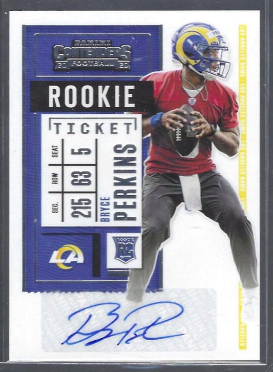BRYCE PERKINS 2020 PANINI CONTENDERS ROOKIE TICKET AUTO RC #226
