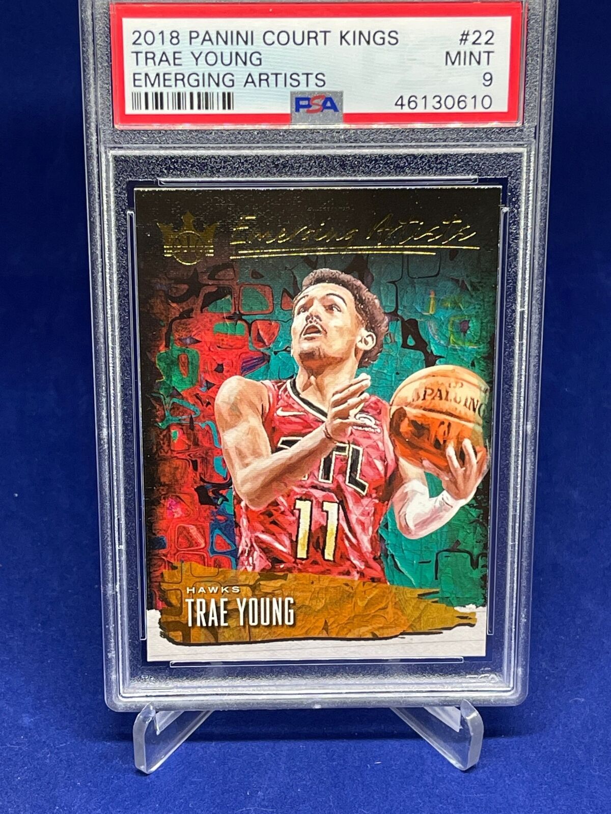 TRAE YOUNG 2018-19 PANINI COURT KINGS EMERGING ARTISTS ROOKIE RC #22 PSA 9 MINT