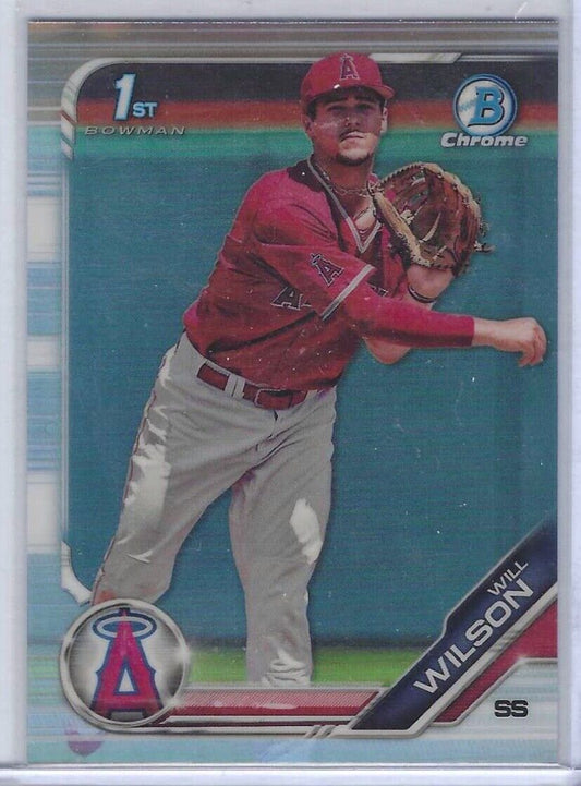 WILL WILSON 2019 BOWMAN CHROME SILVER REFRACTOR 1ST BOWMAN PROSPECT #BDC-182