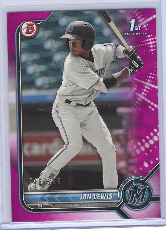 IAN LEWIS 2022 BOWMAN PINK 1ST BOWMAN PROSPECT #D 216/299