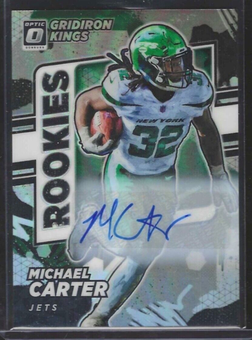 MICHAEL CARTER 2021 PANINI DONRUSS OPTIC THE ROOKIES HOLO AUTO RC #D 92/99