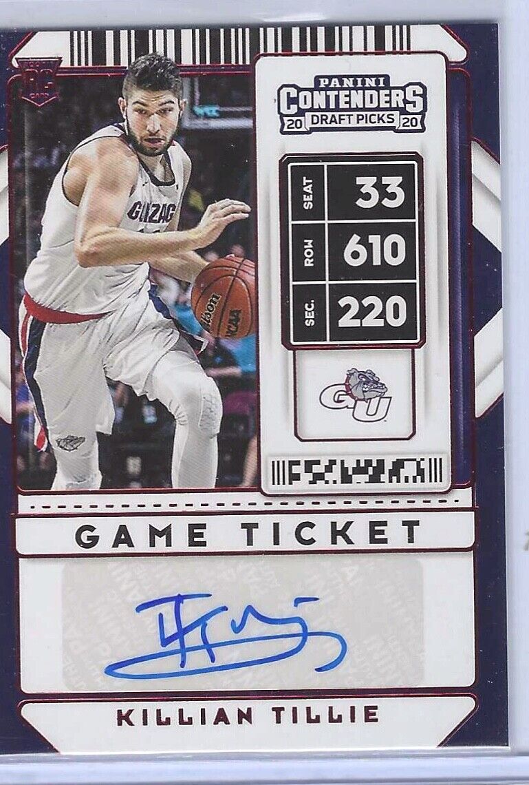 KILLIAN TILLIE 2020 PANINI CONTENDERS DP RED FOIL GAME TICKET ROOKIE AUTO RC #94
