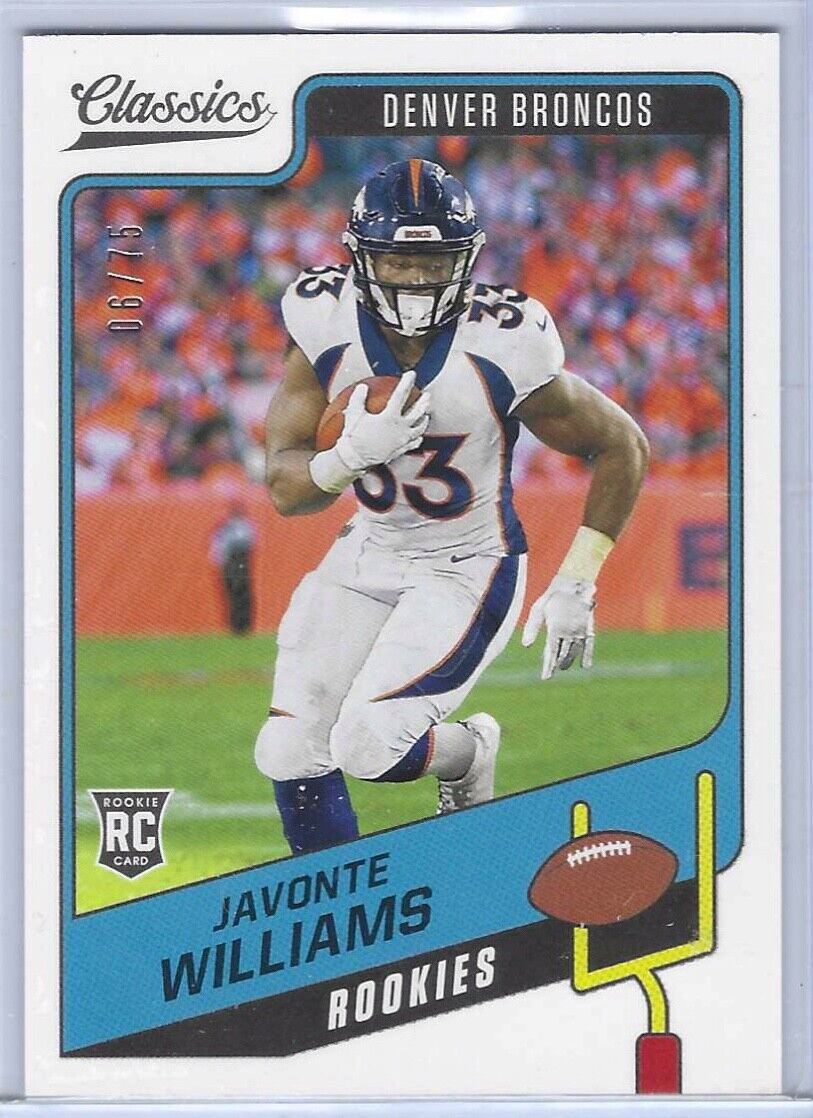 JAVONTE WILLIAMS 2021 PANINI CLASSICS SILVER ROOKIE RC #D 06/75