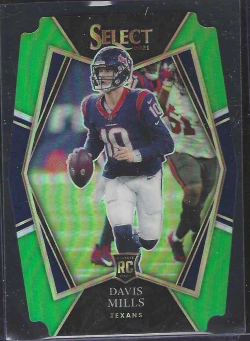 DAVIS MILLS 2021 PANINI SELECT PREMIER LEVEL DIE CUT GREEN PRIZM RC #D 061/349