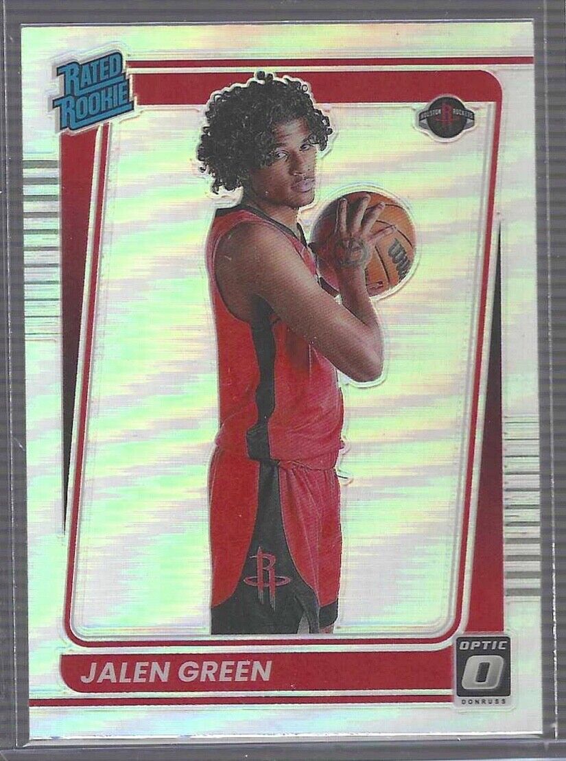 JALEN GREEN 2021-22 PANINI DONRUSS OPTIC SILVER HOLO PRIZM ROOKIE RC #159