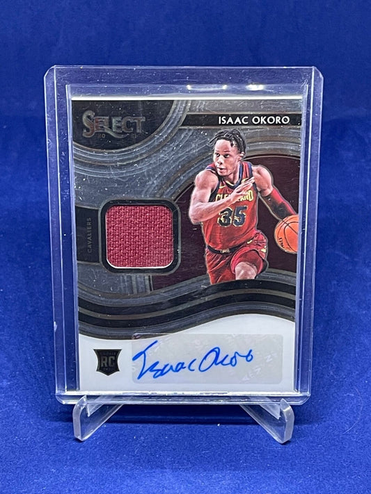 ISAAC OKORO 2020-21 PANINI SELECT JERSEY AUTO ROOKIE RC #D 67/199