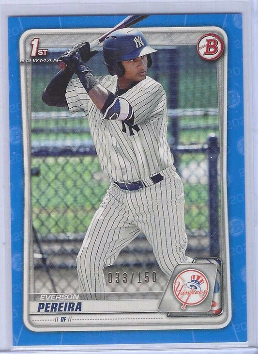 EVERSON PEREIRA 2020 BOWMAN BLUE 1ST BOWMAN PROSPECT #D 033/150