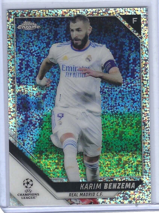 KARIM BENZEMA 2021-22 TOPPS CHROME UEFA SPECKLE REFRACTOR #79