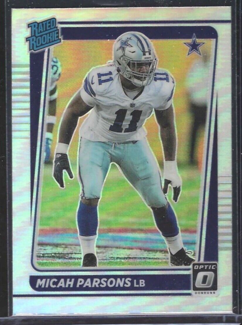 MICAH PARSONS 2021 PANINI DONRUSS OPTIC SILVER HOLO PRIZM RATED ROOKIE RC #245