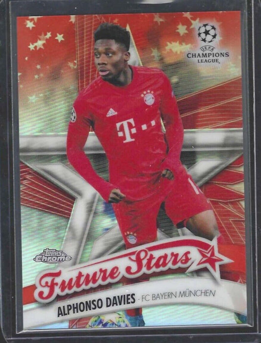 ALPHONSO DAVIES 2019-20 TOPPS CHROME UEFA ORANGE REFRACTOR FUTURE STARS #D 18/25