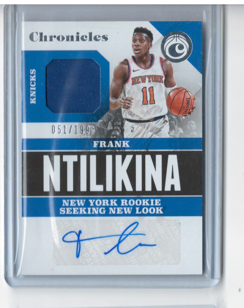 FRANK NTLIKINA 2017-18 PANINI CHRONICLES ROOKIE JERSEY AUTO RC #D /199