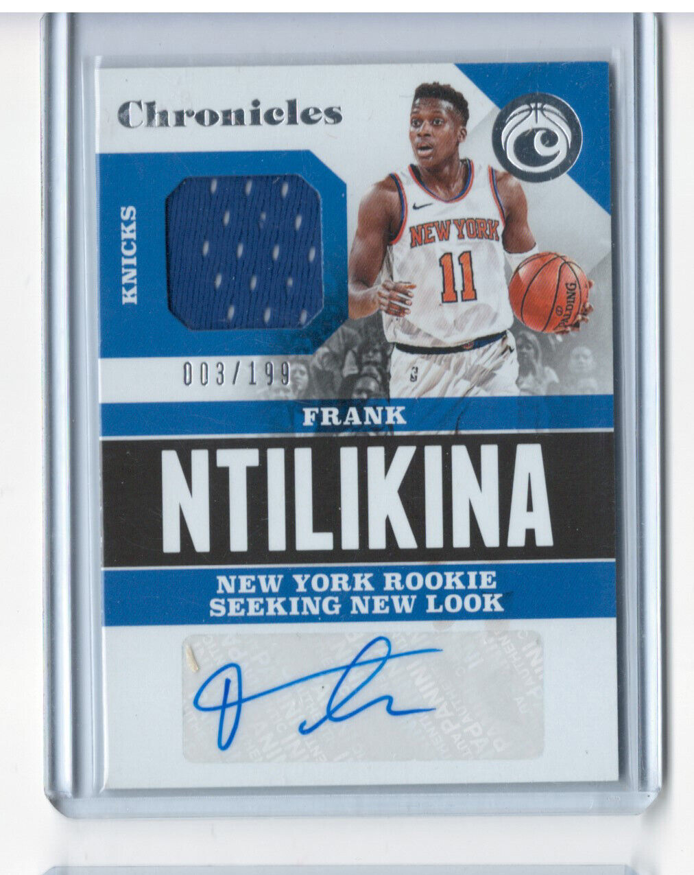 FRANK NTLIKINA 2017-18 PANINI CHRONICLES ROOKIE JERSEY AUTO RC #D /199