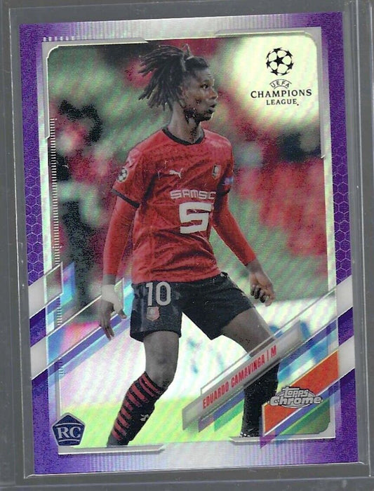 EDUARDO CAMAVINGA 2020-21 TOPPS CHROME PURPLE REFRACTOR ROOKIE RC #D 081/250