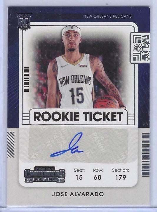 JOSE ALVARADO 2021 PANINI CONTENDERS ROOKIE TICKET AUTO RC #158