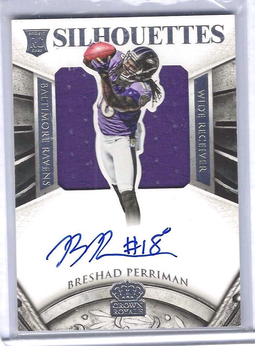 BRESHARD PERRIMAN 2015 PANINI CROWN ROYALE SILHOUETTES PATCH AUTO RC #D /299