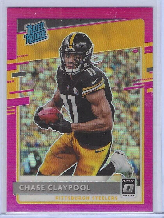 CHASE CLAYPOOL 2020 PANINI DONRUSS OPTIC PREVIEW PINK HOLO RC #P-327