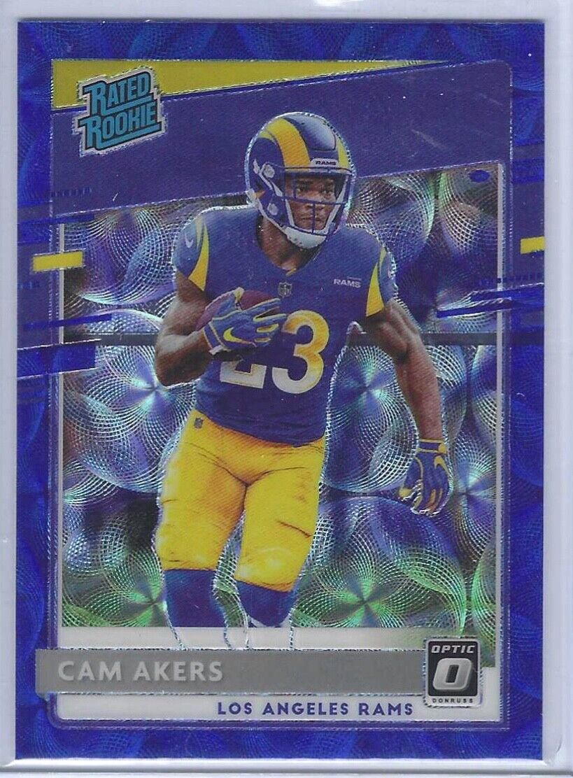 CAM AKERS 2020 DONRUSS OPTIC BLUE SCOPE HOLO RATED ROOKIE RC #175