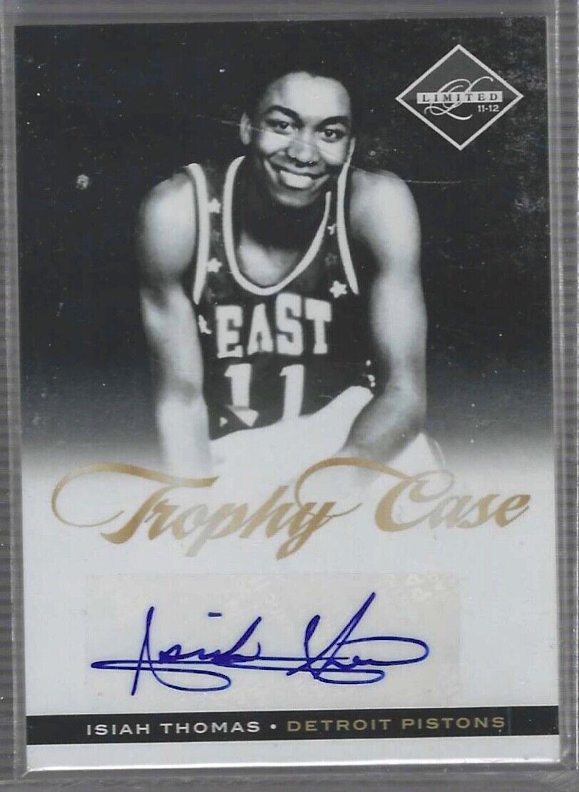 ISIAH THOMAS 2011-12 PANINI LIMITED TROPHY CASE AUTO #D 27/49