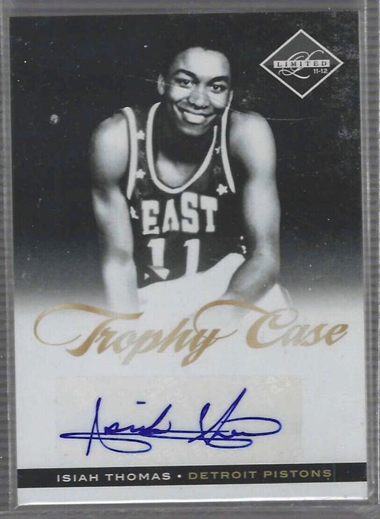 ISIAH THOMAS 2011-12 PANINI LIMITED TROPHY CASE AUTO #D 27/49