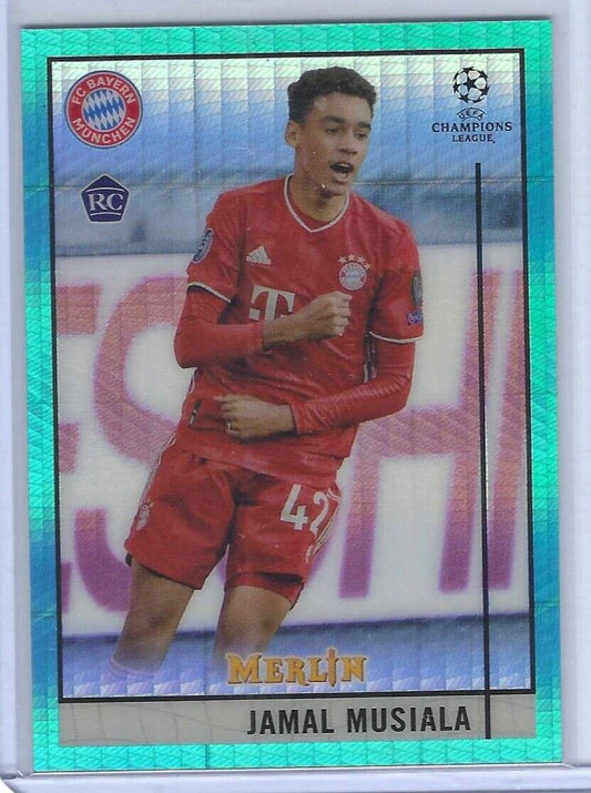 JAMAL MUSIALA 2020-21 TOPPS MERLIN AQUA HYPER REFRACTOR ROOKIE RC #73