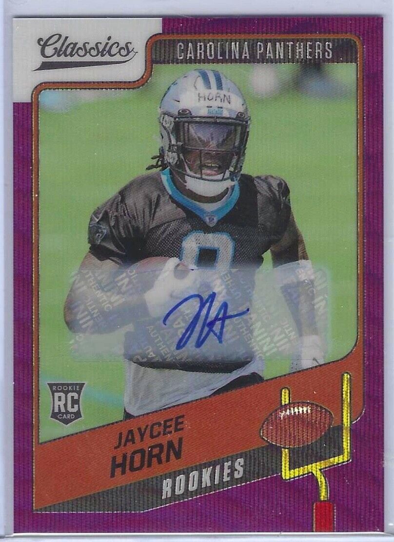 JAYCEE HORN 2021 PANINI CLASSICS PURPLE WAVE PRIZM ROOKIE AUTO RC #D 10/25