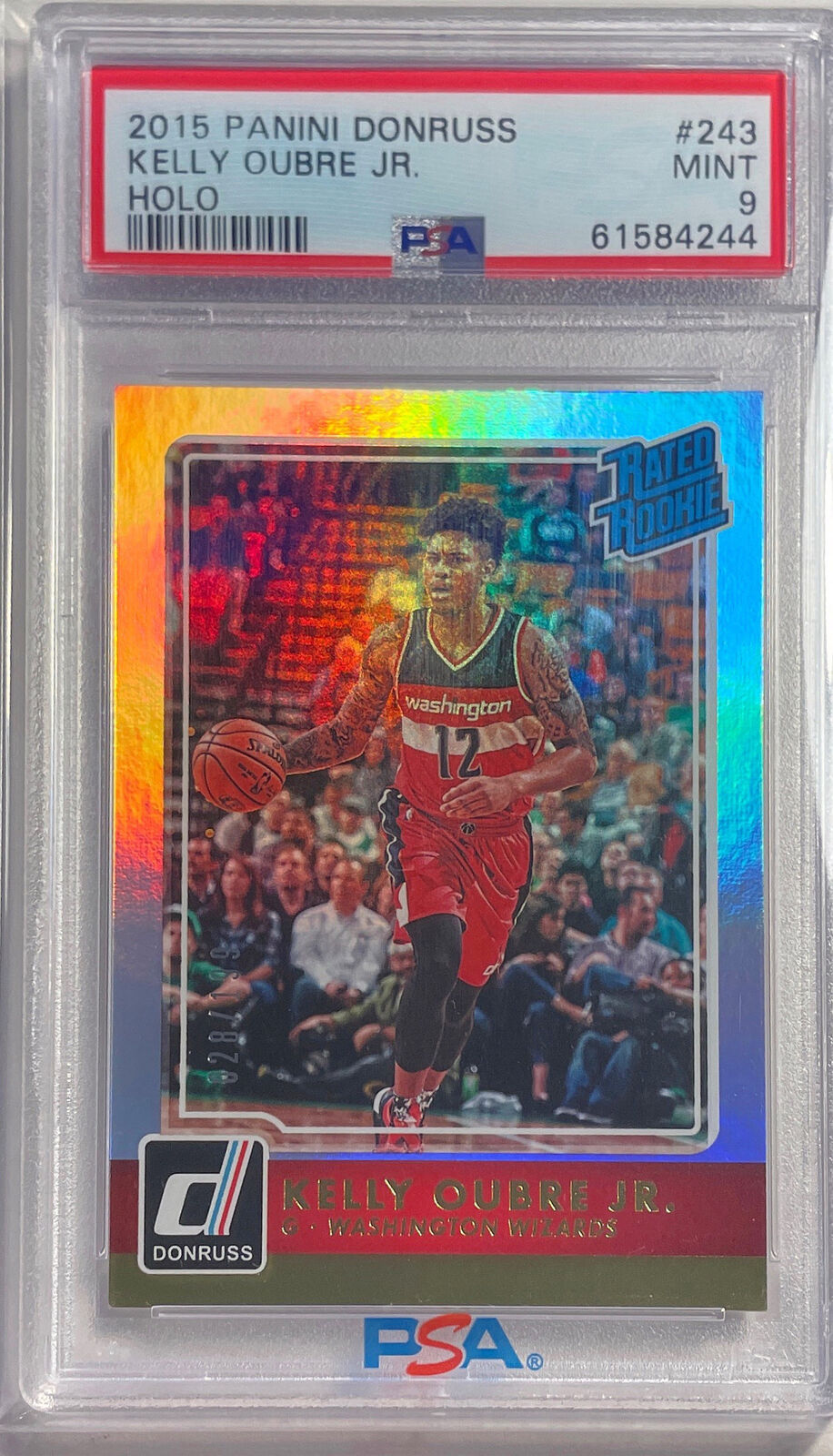 KELLY OUBRE JR 2015-16 PANINI DONRUSS HOLO ROOKIE RC #D 28/199 PSA 9 MINT POP 4