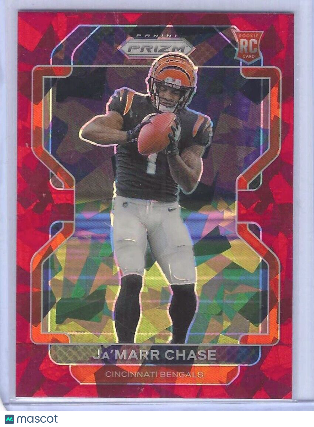 JA'MARR CHASE 2021 PANINI PRIZM RED CRACKED ICE PRIZM ROOKIE RC #337