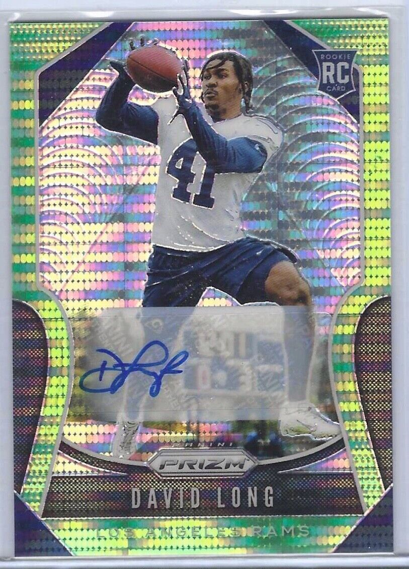 DAVID LONG 2019 PANINI PRIZM GREEN PULSAR PRIZM ROOKIE AUTO RC #386