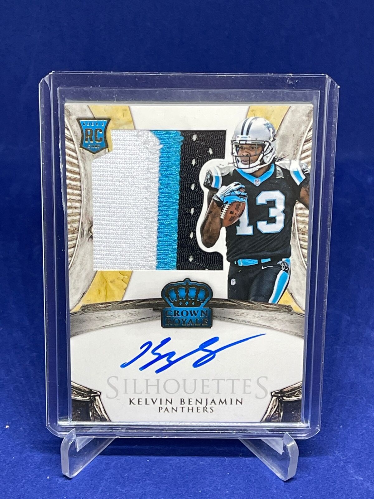 KELVIN BENJAMIN 2014 PANINI CROWN ROYALE SILHOUETTES GOLD PATCH AUTO RC #D 3/49