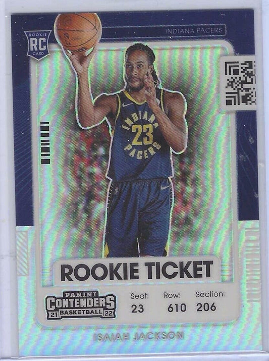 ISAIAH JACKSON 2021-22 PANINI CONTENDERS SILVER PRIZM VARIATION ROOKIE RC #122