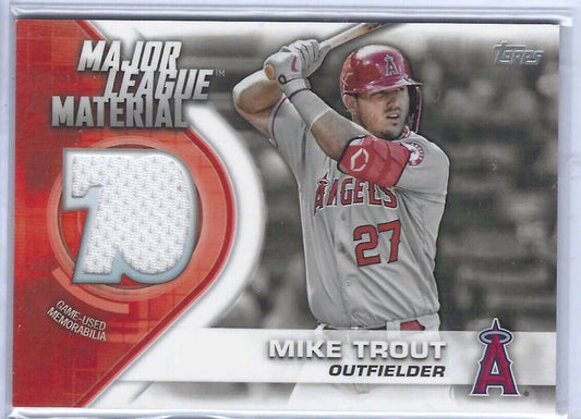 MIKE TROUT 2021 TOPPS UPDATE SERIES MAJOR LEAGUE MATERIAL PATCH JERSEY #MLM-MT