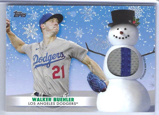 WALKER BUEHLER 2021 TOPPS HOLIDAY SNOWMAN RELIC PATCH #D 08/10