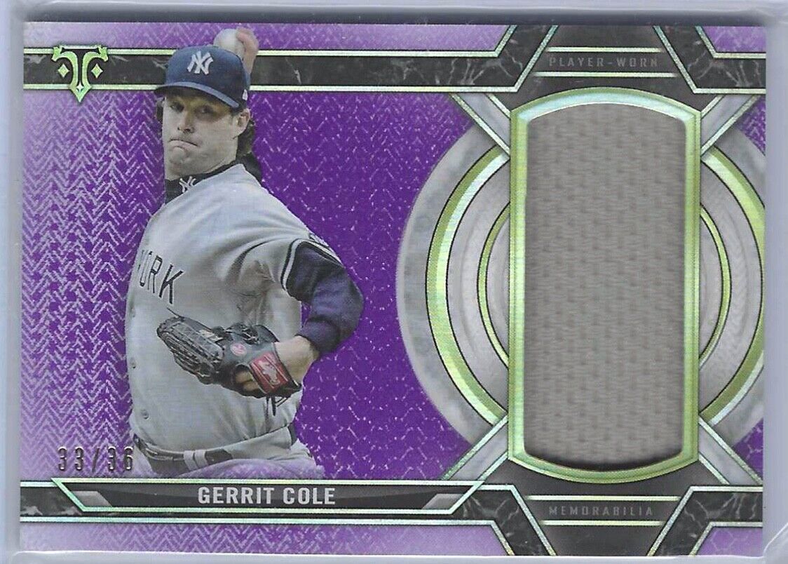 GERRIT COLE 2021 TOPPS TRIPLE THREADS PURPLE JUMBO PATCH #D 33/36