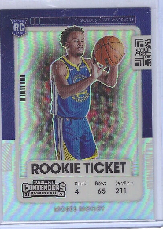 MOSES MOODY 2021-22 PANINI CONTENDERS SILVER PRIZM VARIATION ROOKIE SP RC #114