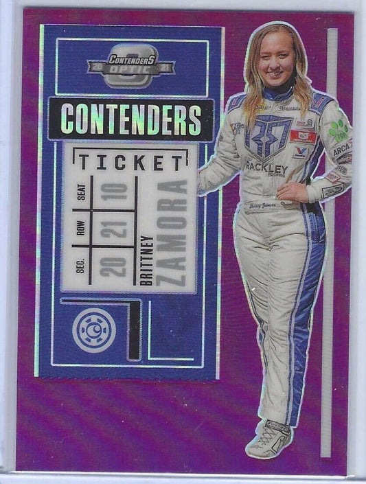 BRITTNEY ZAMORA 2021 PANINI CHRONICLES OPTIC CONTENDERS PURPLE PRIZM #D 6/25