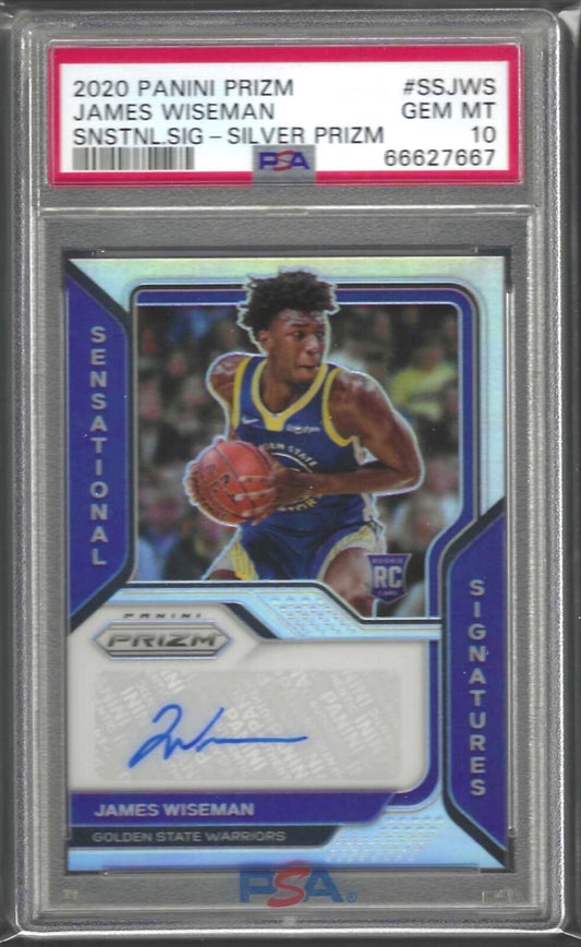 JAMES WISEMAN 2020-21 PANINI PRIZM SILVER PRIZMS AUTO RC PSA 10 GEM MINT POP 10