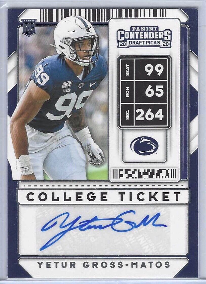YETUR GROSS-MATOS 2020 PANINI CONTENDERS DRAFT PICKS COLLEGE TICKET AUTO RC #163
