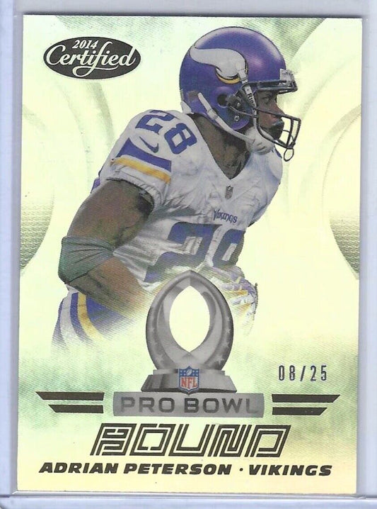 ADRIAN PETERSON 2014 PANINI CERTIFIED PRO BOWL BOUND #D 08/25