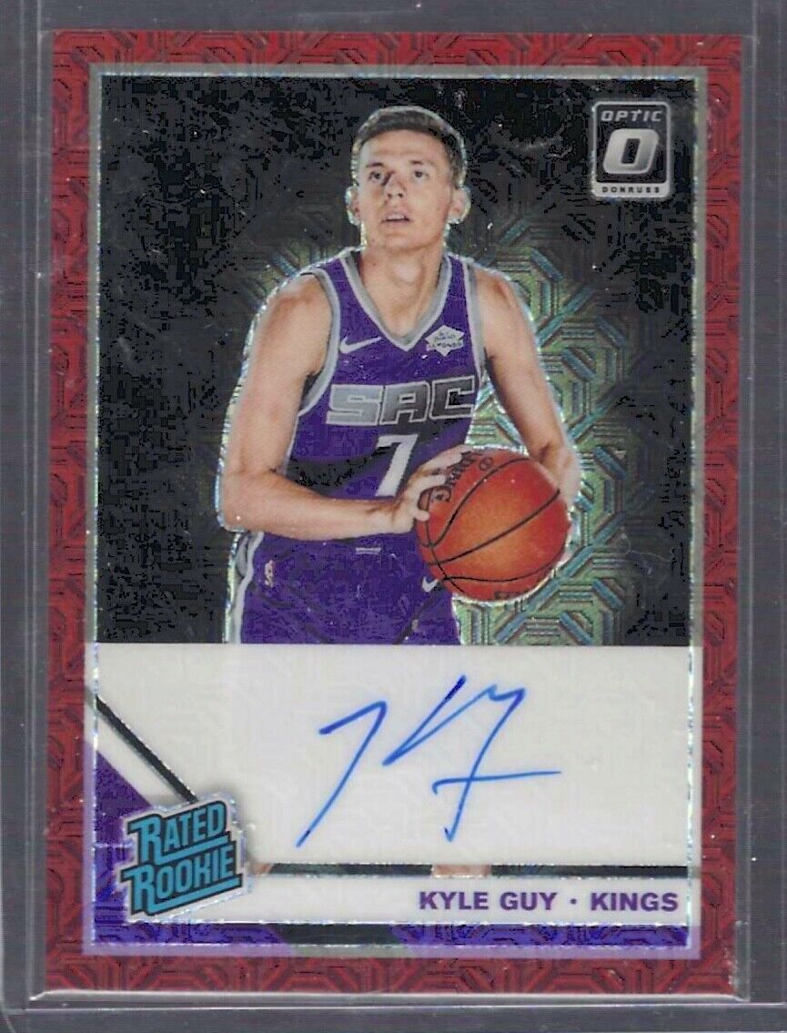 KYLE GUY 2019-20 DONRUSS OPTIC RED CHOICE MOJO HOLO RATED ROOKIE AUTO RC #183