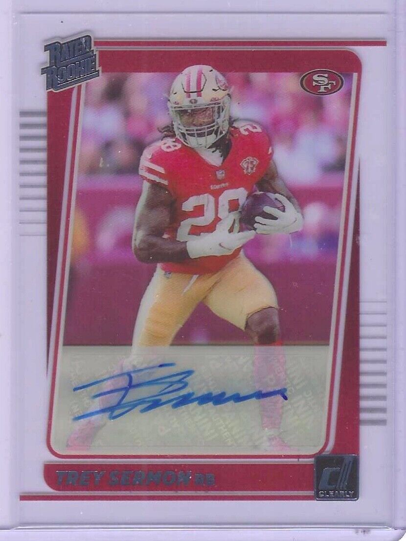 TREY SERMON 2021 PANINI CLEARLY DONRUSS RATED ROOKIE AUTO RC #79